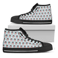 Cute Cartoon Donkey Pattern Print Black High Top Sneakers