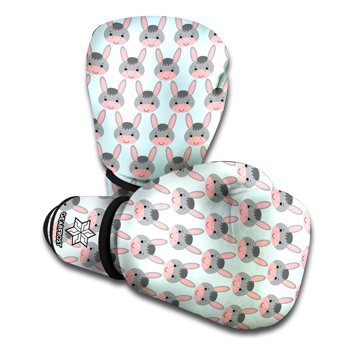 Cute Cartoon Donkey Pattern Print Boxing Gloves