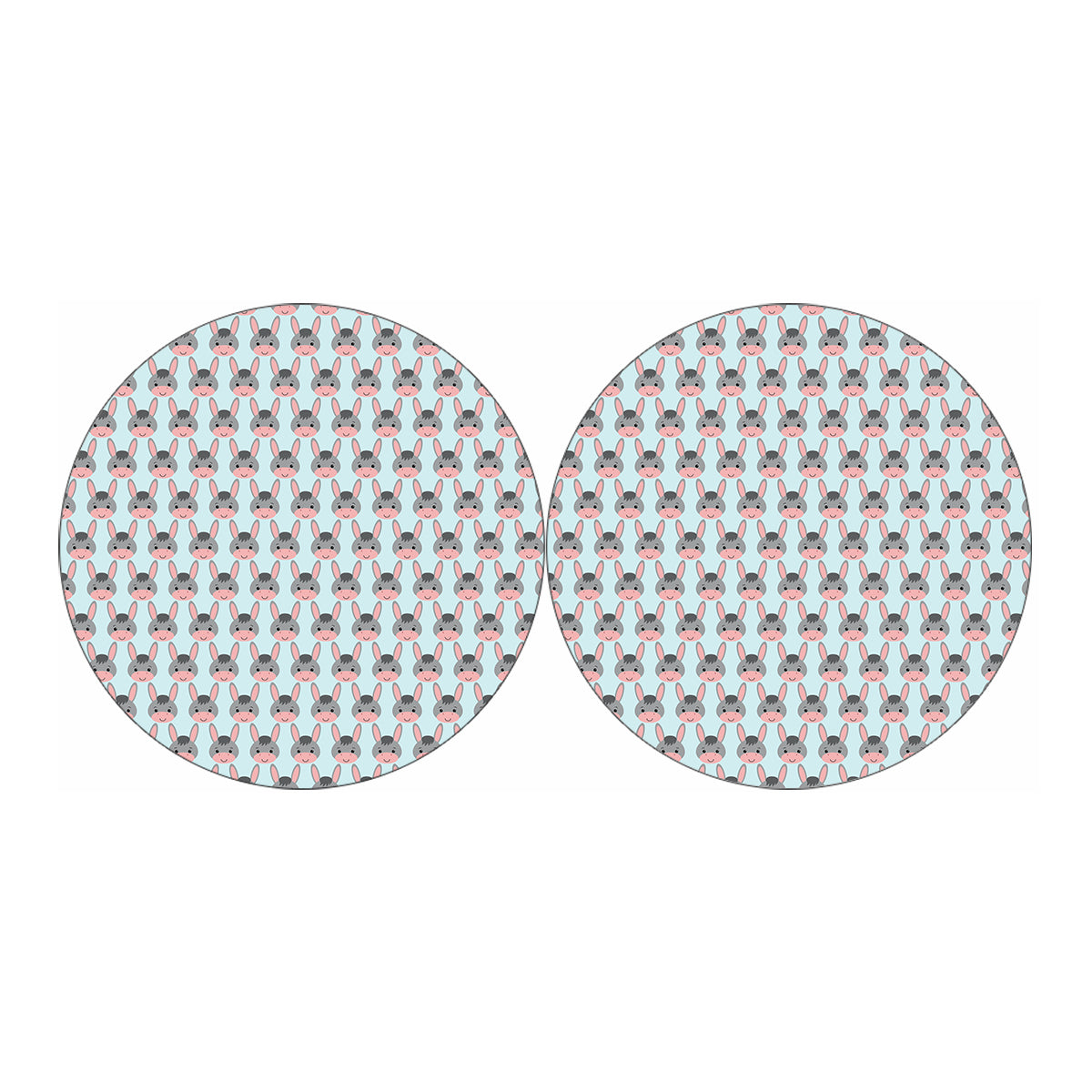 Cute Cartoon Donkey Pattern Print Car Coasters