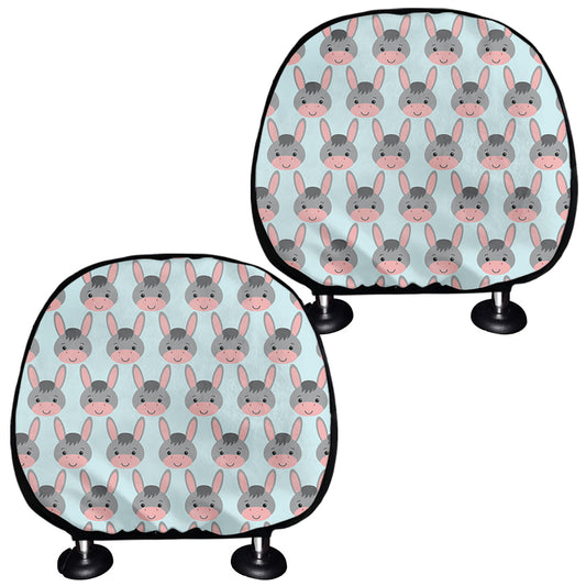 Cute Cartoon Donkey Pattern Print Car Headrest Covers