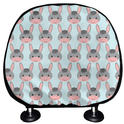 Cute Cartoon Donkey Pattern Print Car Headrest Covers