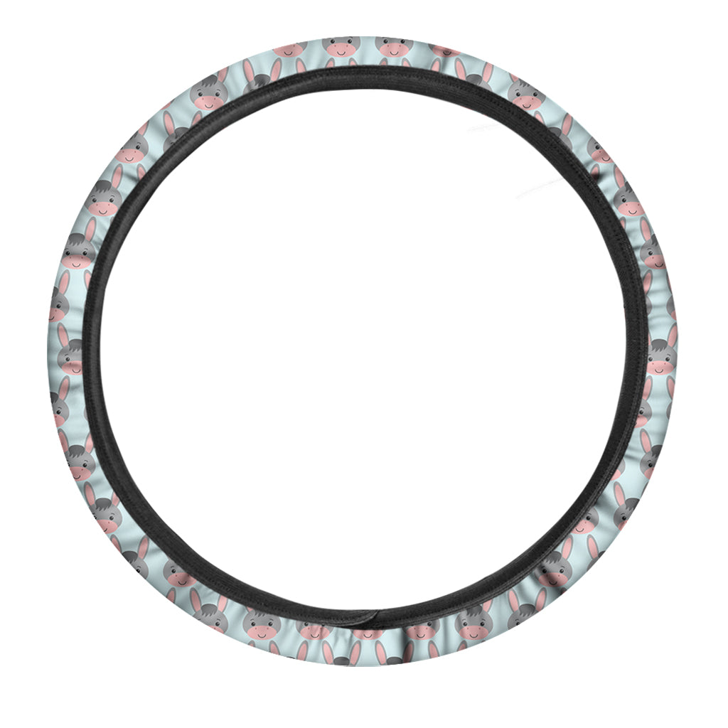 Cute Cartoon Donkey Pattern Print Car Steering Wheel Cover