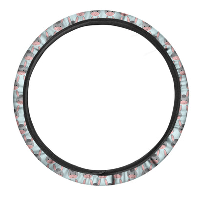 Cute Cartoon Donkey Pattern Print Car Steering Wheel Cover