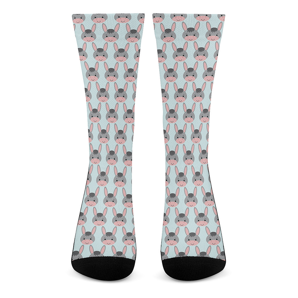 Cute Cartoon Donkey Pattern Print Crew Socks