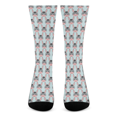 Cute Cartoon Donkey Pattern Print Crew Socks