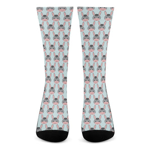 Cute Cartoon Donkey Pattern Print Crew Socks