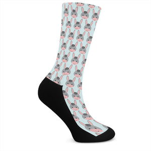 Cute Cartoon Donkey Pattern Print Crew Socks