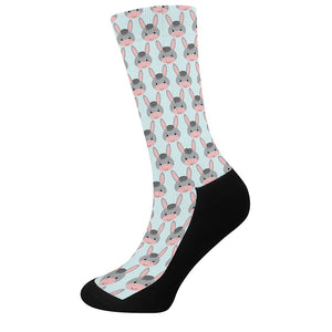 Cute Cartoon Donkey Pattern Print Crew Socks