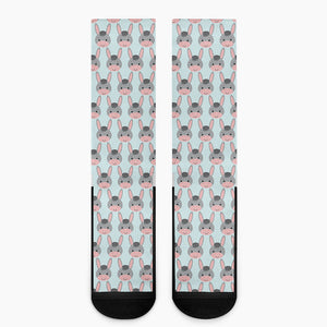 Cute Cartoon Donkey Pattern Print Crew Socks