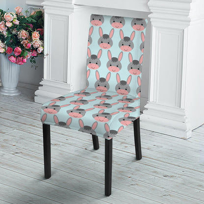 Cute Cartoon Donkey Pattern Print Dining Chair Slipcover