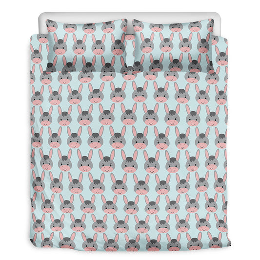 Cute Cartoon Donkey Pattern Print Duvet Cover Bedding Set