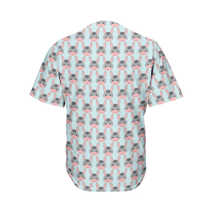 Cute Cartoon Donkey Pattern Print Men's Baseball Jersey