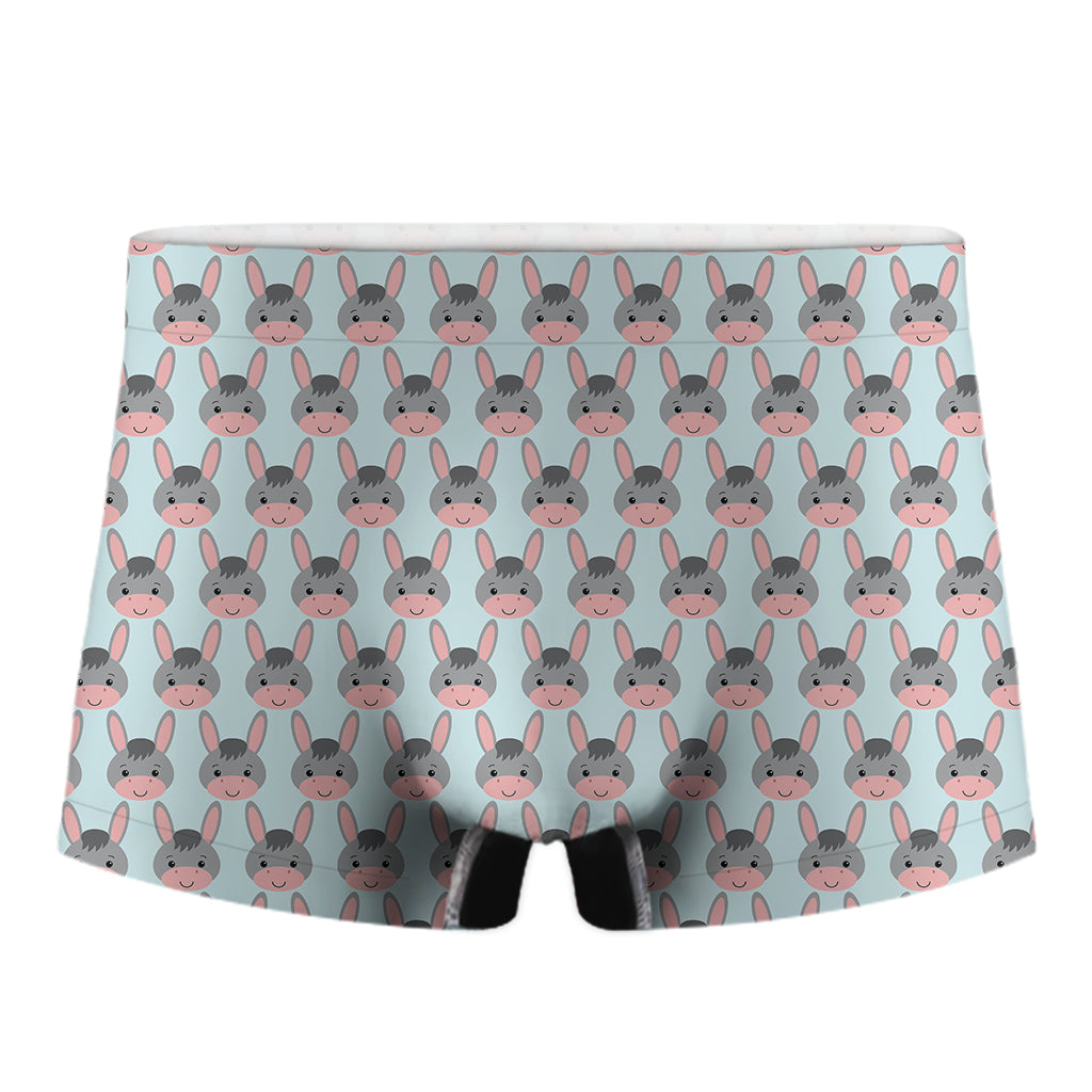 Cute Cartoon Donkey Pattern Print Men's Boxer Briefs