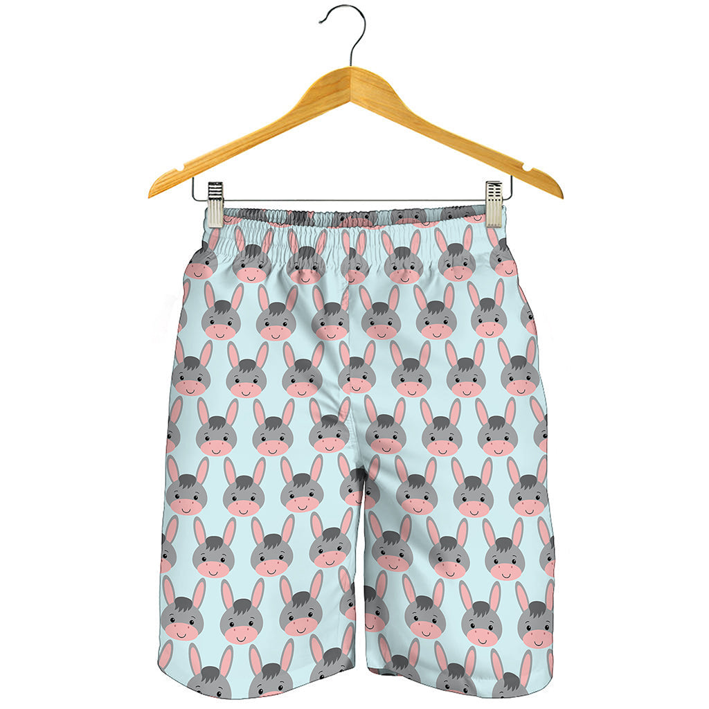 Cute Cartoon Donkey Pattern Print Men's Shorts