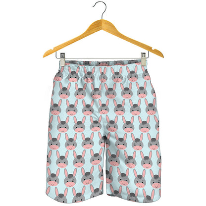Cute Cartoon Donkey Pattern Print Men's Shorts