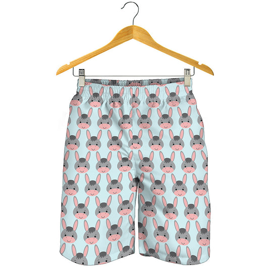 Cute Cartoon Donkey Pattern Print Men's Shorts