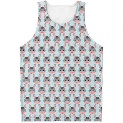 Cute Cartoon Donkey Pattern Print Men's Tank Top