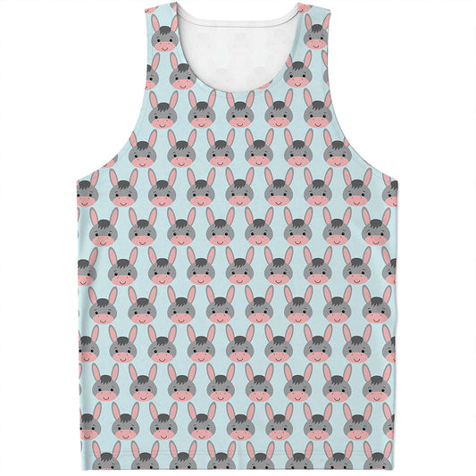 Cute Cartoon Donkey Pattern Print Men's Tank Top