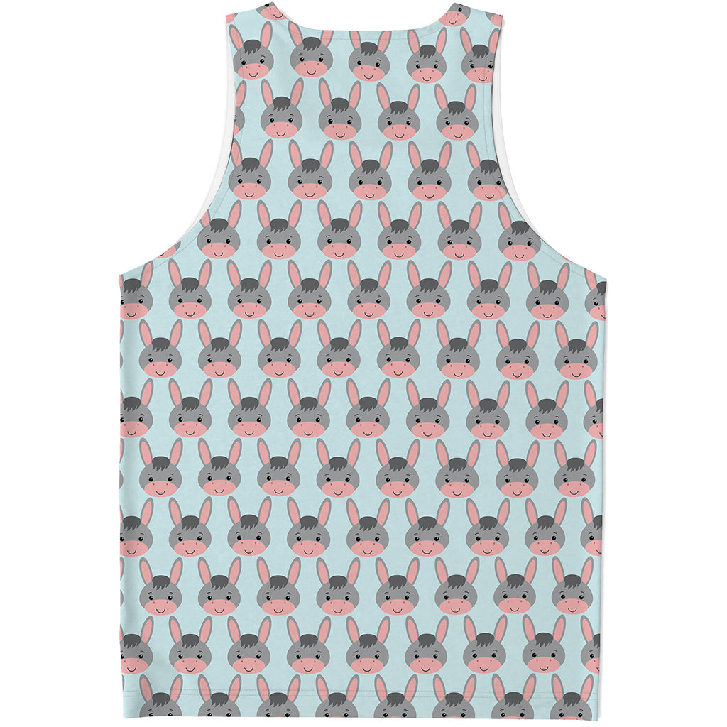 Cute Cartoon Donkey Pattern Print Men's Tank Top