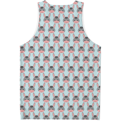 Cute Cartoon Donkey Pattern Print Men's Tank Top