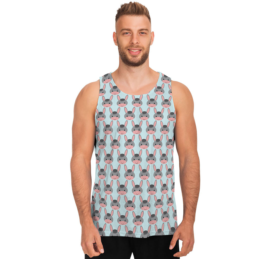Cute Cartoon Donkey Pattern Print Men's Tank Top