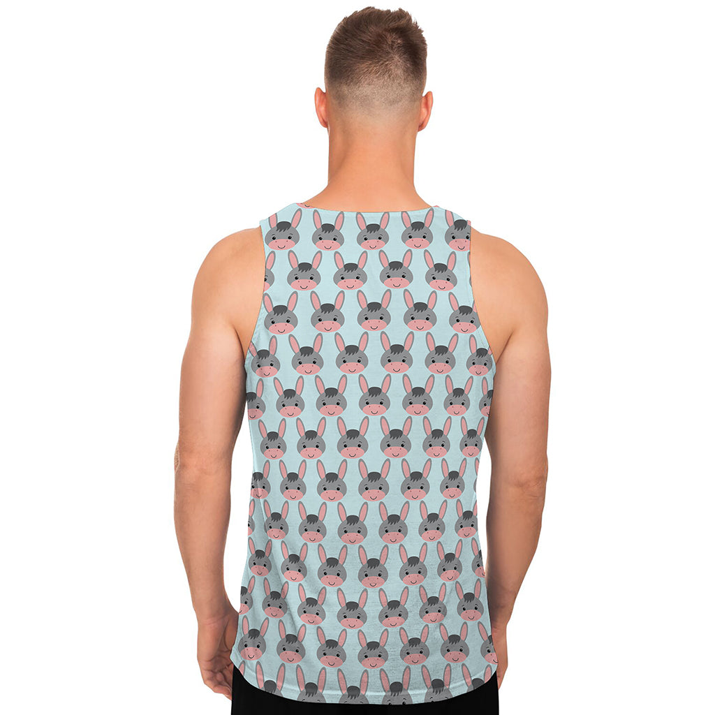 Cute Cartoon Donkey Pattern Print Men's Tank Top