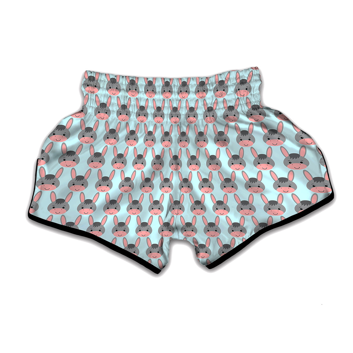 Cute Cartoon Donkey Pattern Print Muay Thai Boxing Shorts