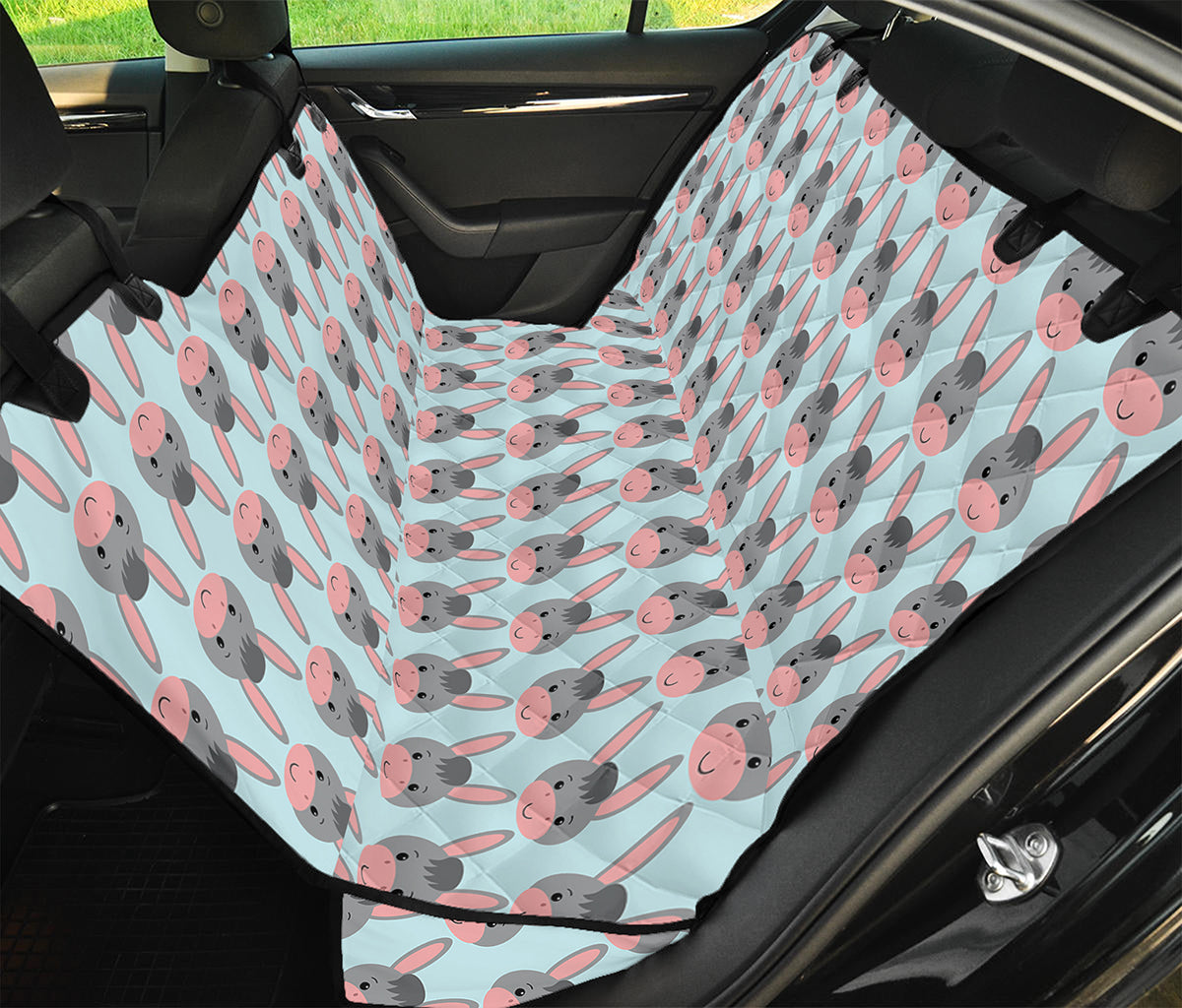 Cute Cartoon Donkey Pattern Print Pet Car Back Seat Cover