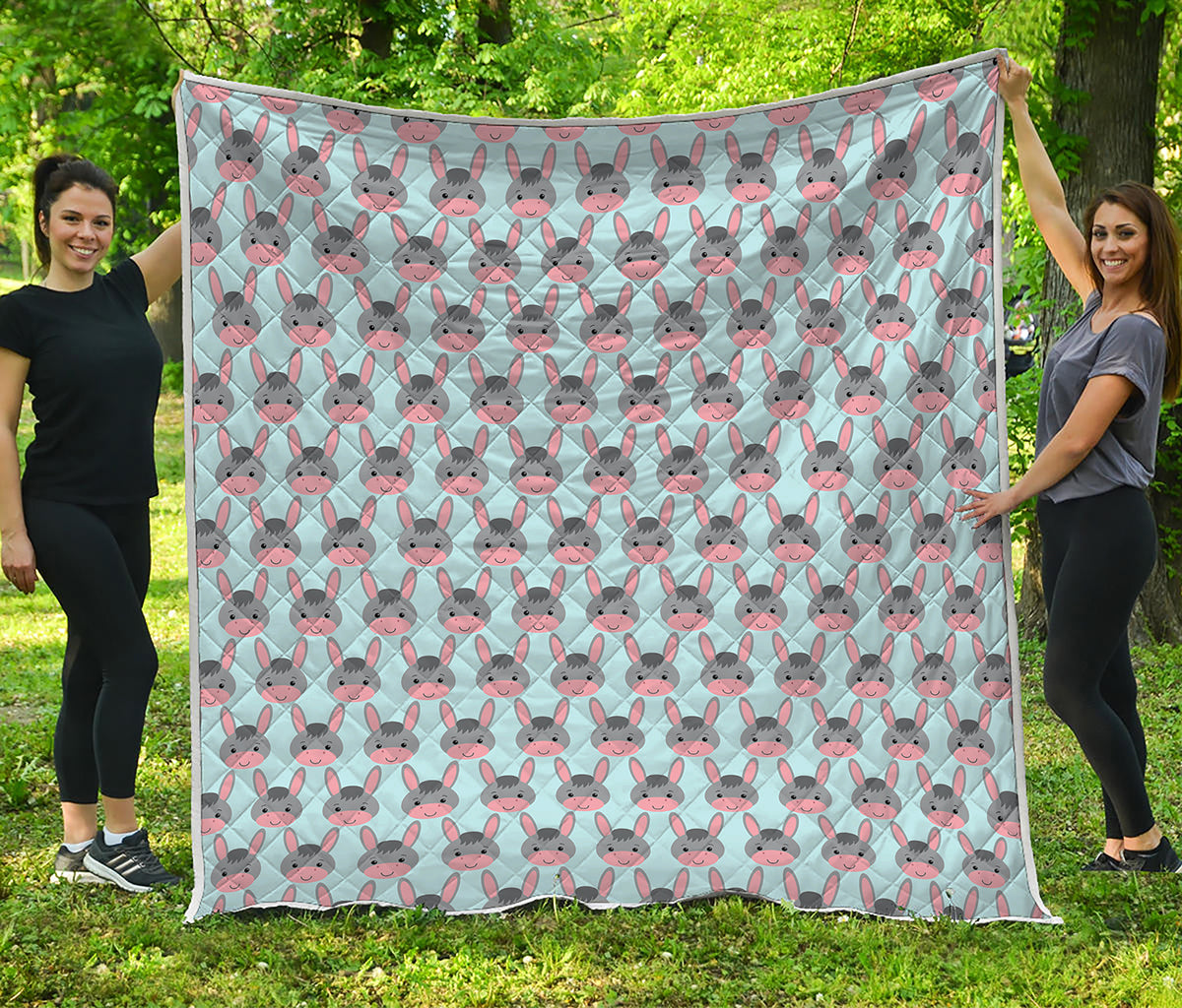 Cute Cartoon Donkey Pattern Print Quilt