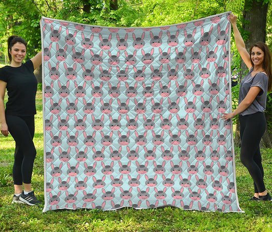 Cute Cartoon Donkey Pattern Print Quilt
