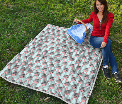 Cute Cartoon Donkey Pattern Print Quilt