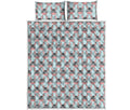 Cute Cartoon Donkey Pattern Print Quilt Bed Set