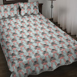 Cute Cartoon Donkey Pattern Print Quilt Bed Set