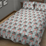 Cute Cartoon Donkey Pattern Print Quilt Bed Set