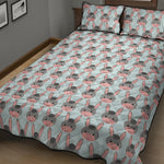 Cute Cartoon Donkey Pattern Print Quilt Bed Set