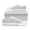 Cute Cartoon Donkey Pattern Print White Low Top Sneakers