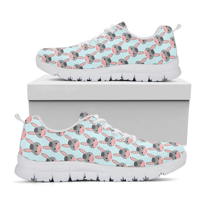 Cute Cartoon Donkey Pattern Print White Sneakers