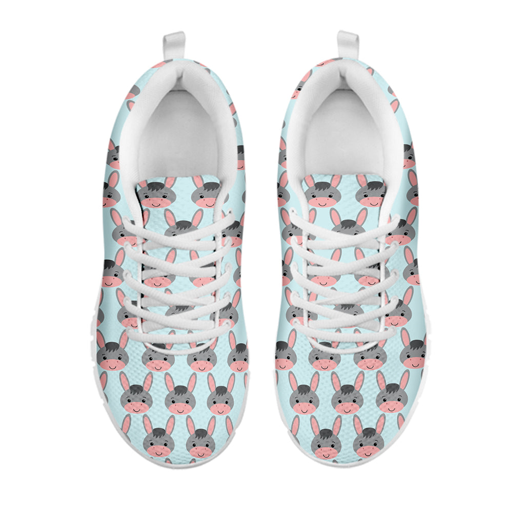 Cute Cartoon Donkey Pattern Print White Sneakers