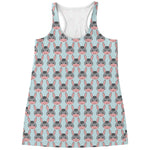 Cute Cartoon Donkey Pattern Print Women's Racerback Tank Top
