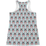 Cute Cartoon Donkey Pattern Print Women's Racerback Tank Top
