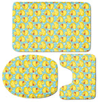 Cute Cartoon Duck Pattern Print 3 Piece Bath Mat Set