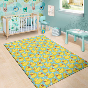 Cute Cartoon Duck Pattern Print Area Rug