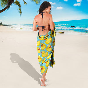 Cute Cartoon Duck Pattern Print Beach Sarong Wrap