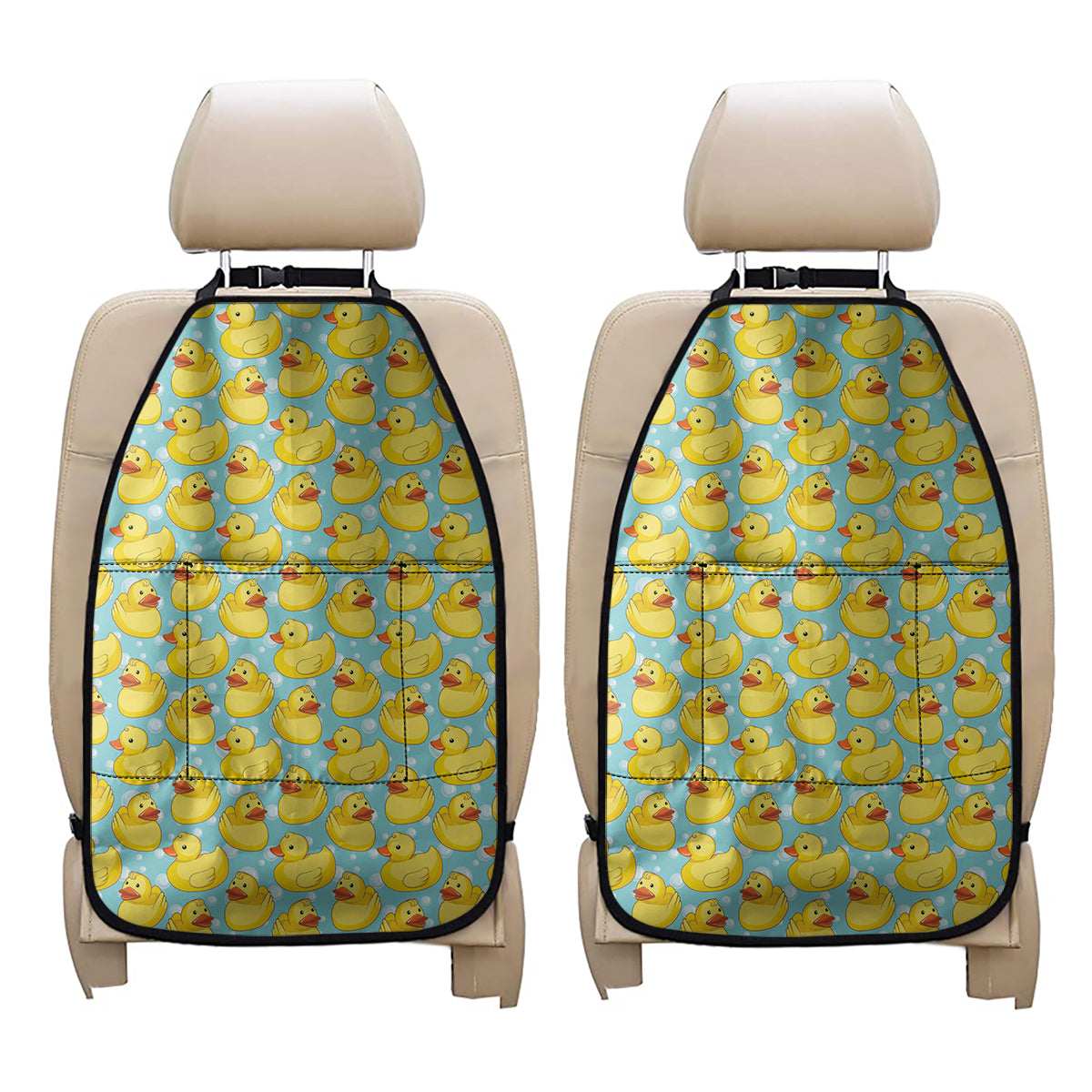 Cute Cartoon Duck Pattern Print Car Seat Organizers