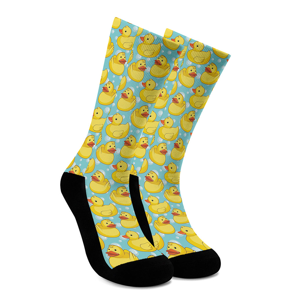 Cute Cartoon Duck Pattern Print Crew Socks