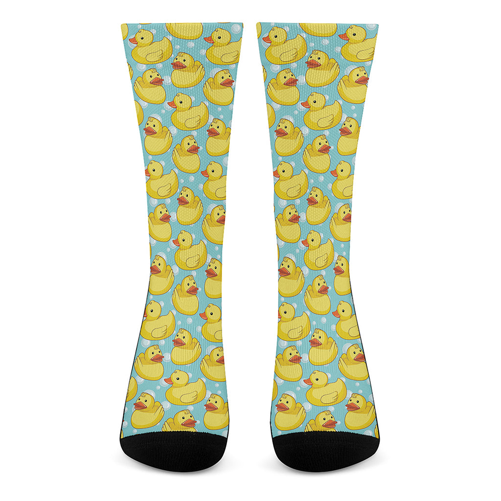 Cute Cartoon Duck Pattern Print Crew Socks