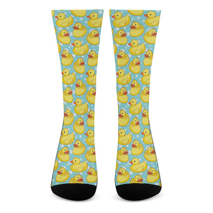 Cute Cartoon Duck Pattern Print Crew Socks
