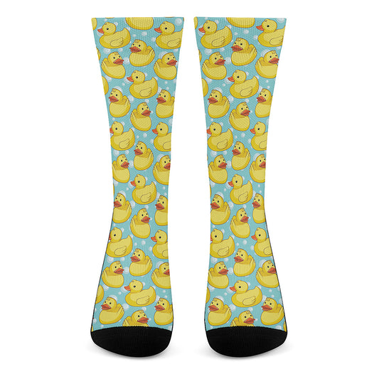 Cute Cartoon Duck Pattern Print Crew Socks