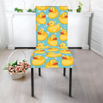 Cute Cartoon Duck Pattern Print Dining Chair Slipcover