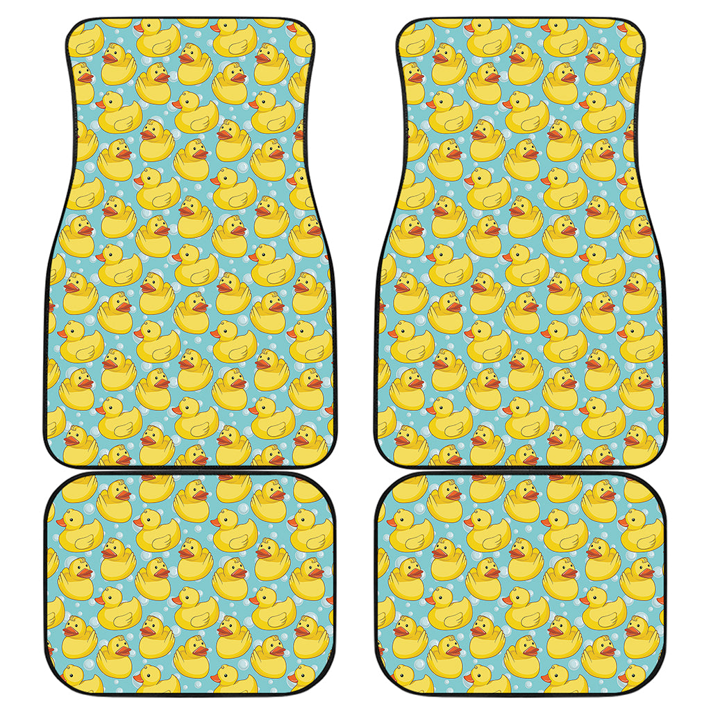 Cute Cartoon Duck Pattern Print Front and Back Car Floor Mats